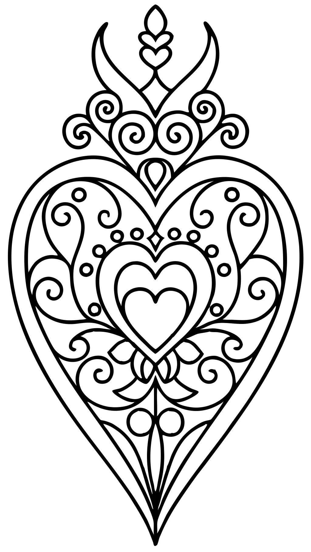 fancy heart coloring pages